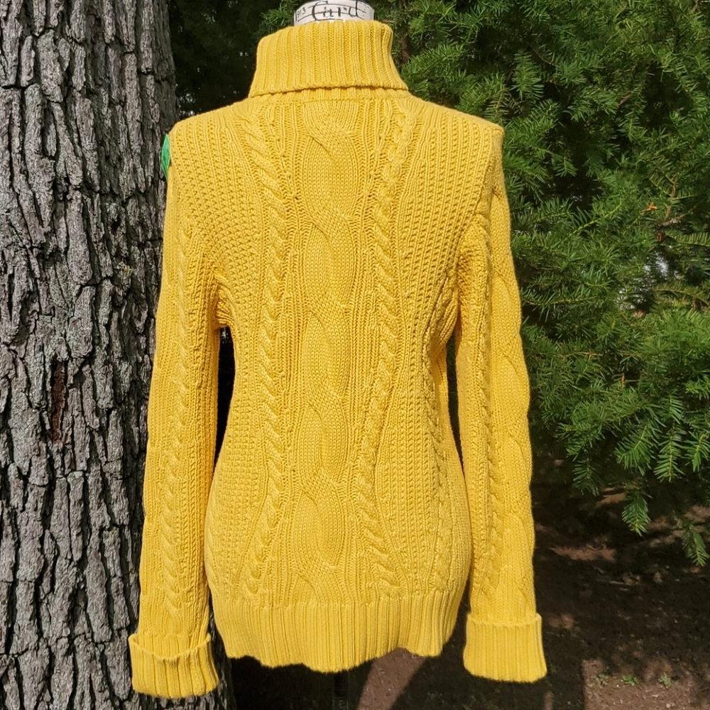 LAND'S END ▪︎ Women's 100% Cotton Cable Knit Sweater, Size M, Like New - Picture 5 of 9